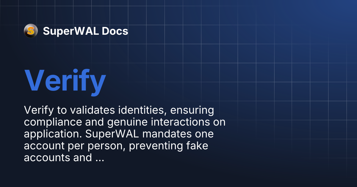 Verify | SuperWAL Docs